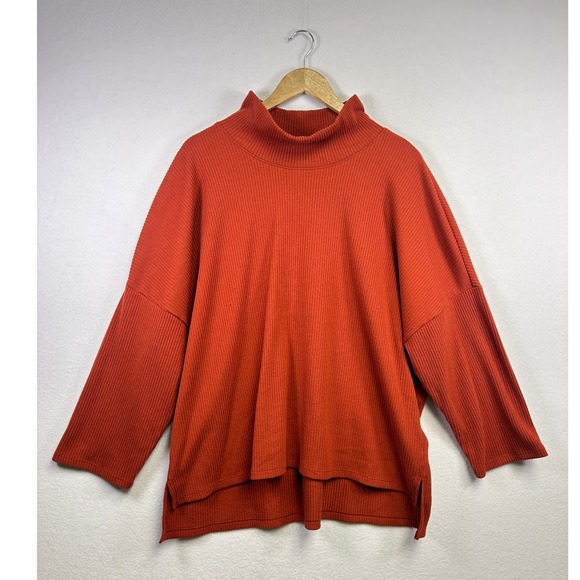 Old Navy Orange Ribbed Mock Neck Oversized Sweater XXL - Picture 1 of 9